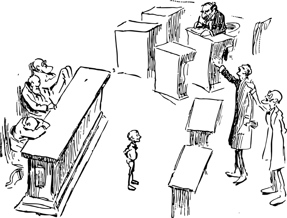 Hand-drawn image of a court