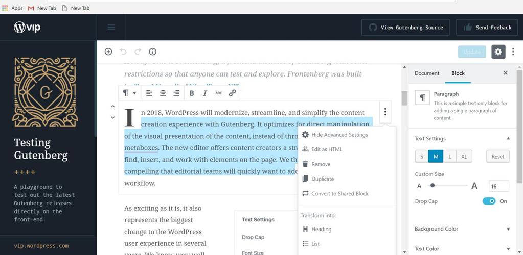 the new wordpress gutenberg editor